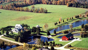 Ariel view of Silver Springs - the house, conference center,